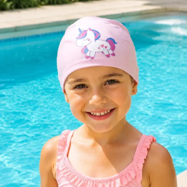 کلاه شنا بچگانه پارچه ای مدل عروسکی Swim Cap - Image 2