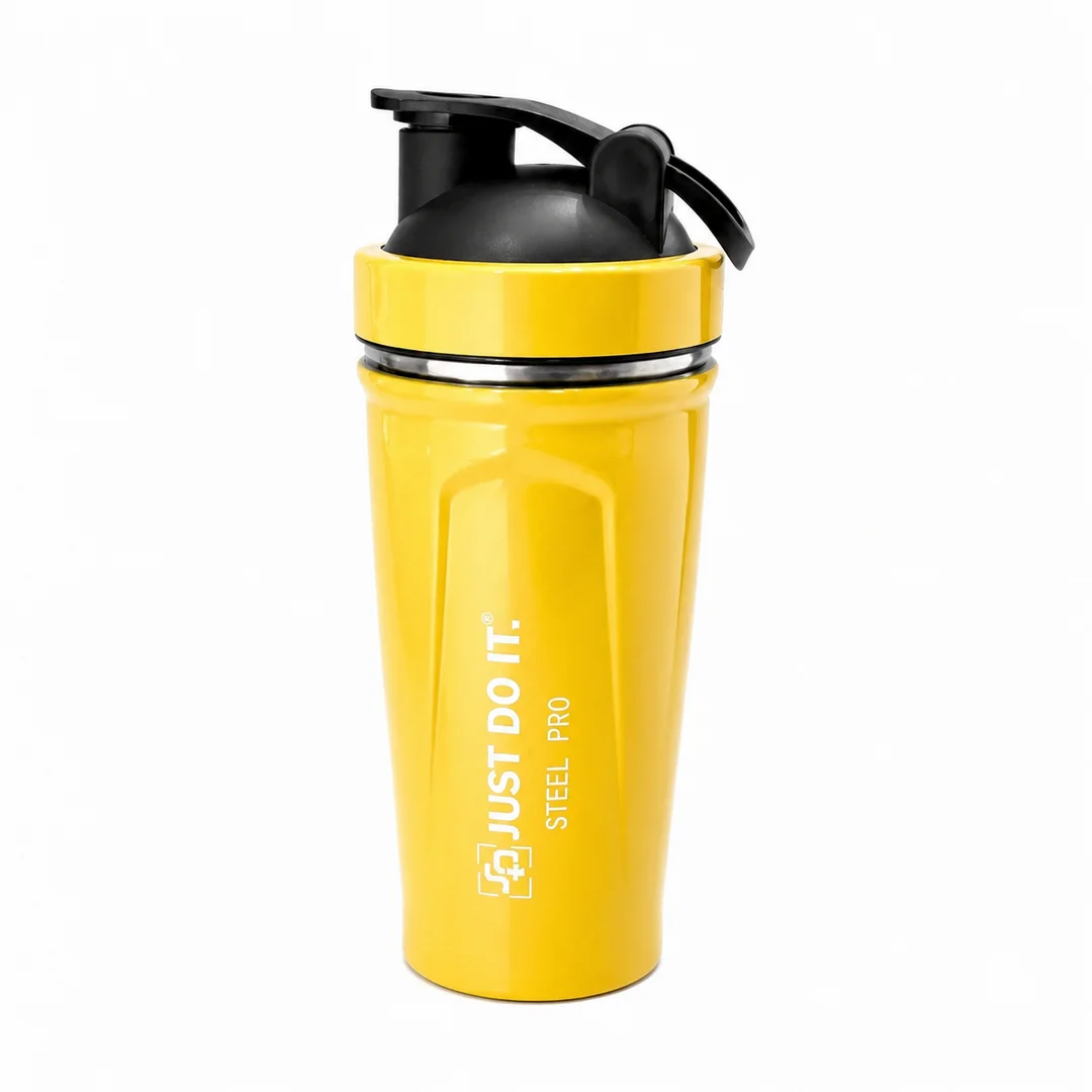 شیکر فلزی جاست دو زرد شیکر مدل فلزی جاست Shaker Bottle - Image 1