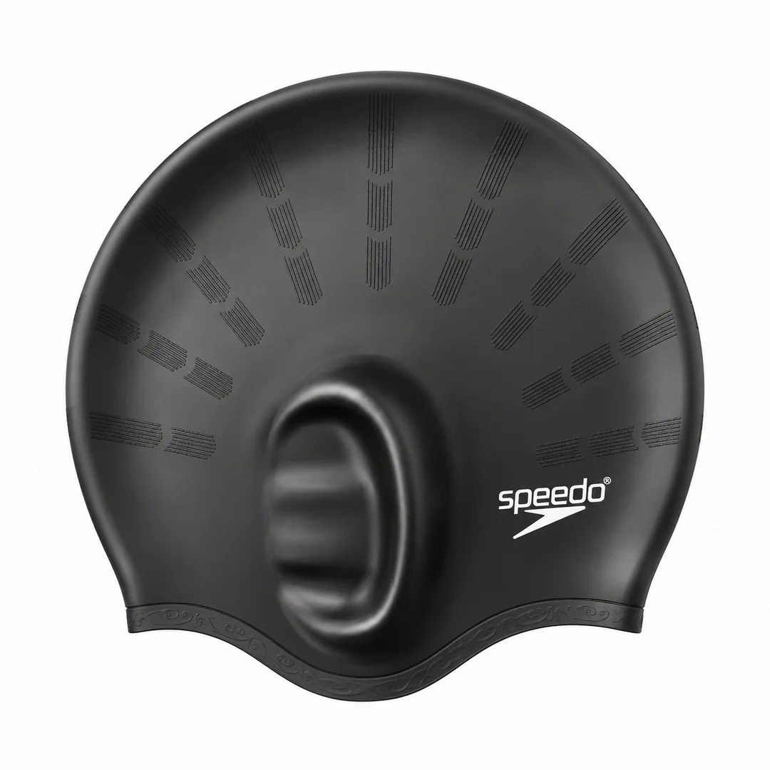 کلاه جا گوشی مشکی کلاه شنا مدل جاگوشی طرح اسپیدو Swim Cap - Image 1