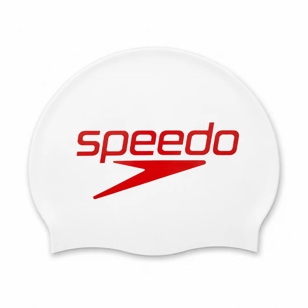 کلاه سفید کلاه شنا مدل ساده طرح اسپیدو Swim Cap - Image 1