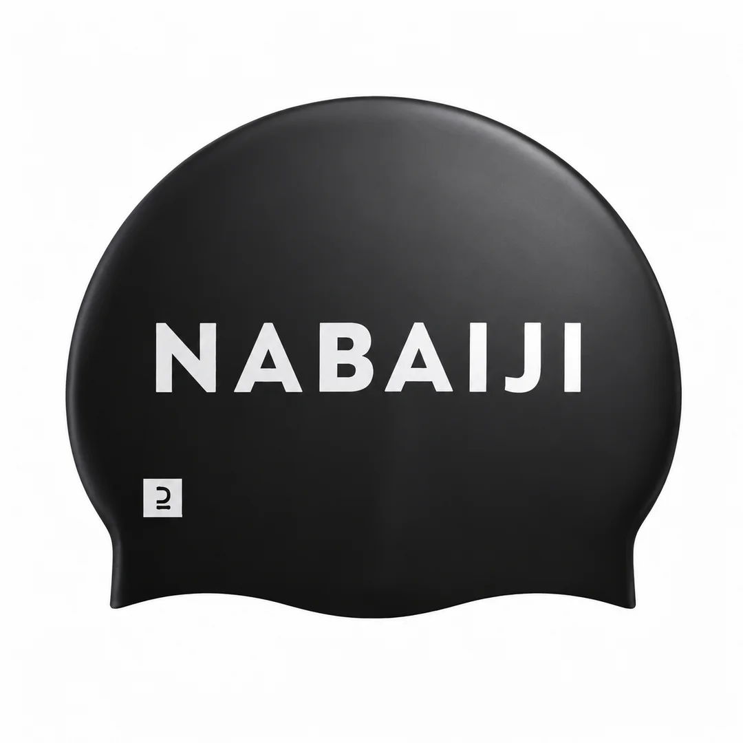 کلاه شنا NABAIJI مشکی کلاه شنا سیلیکونی طرح نابایجی - Image 1